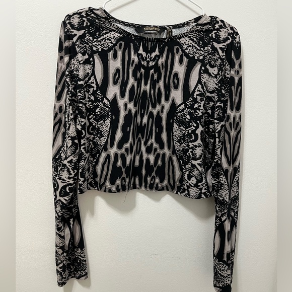 KARDASHIAN KOLLECTION ANIMOLECULE JERSEY CROP TOP - Picture 2 of 10
